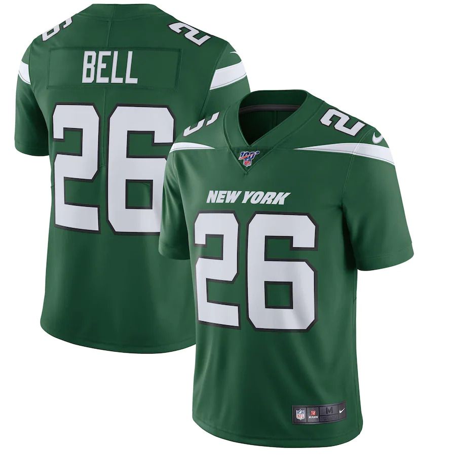 Men New York Jets #26 Le Veon Bell Nike Green 100th Vapor Limited NFL Jersey->new york jets->NFL Jersey
